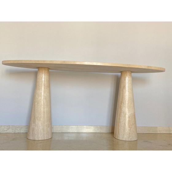 Image 1 of Mid century "Eros" console in travertine for Skipper, Italy 1970s