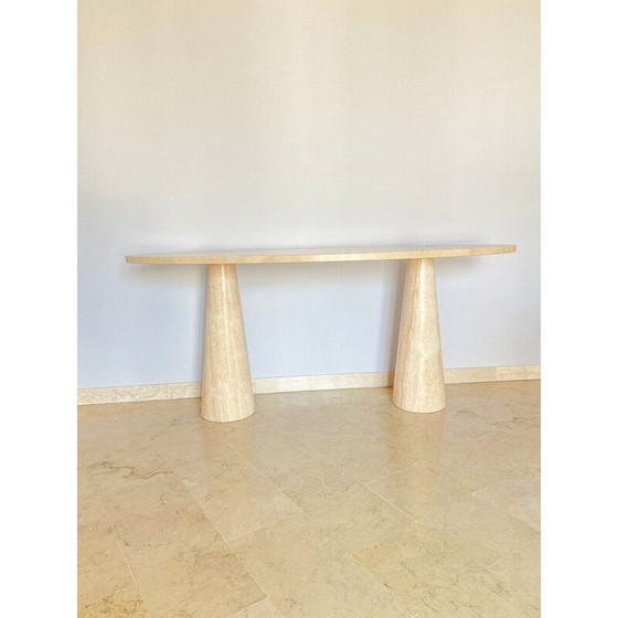 Image 1 of Mid century "Eros" console in travertine for Skipper, Italy 1970s