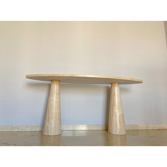 Image 1 of Mid century "Eros" console in travertine for Skipper, Italy 1970s