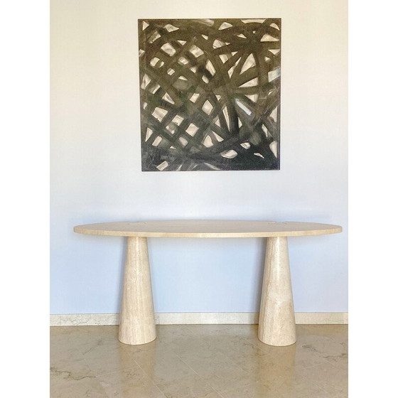 Image 1 of Mid century "Eros" console in travertine for Skipper, Italy 1970s