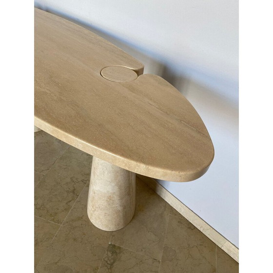 Image 1 of Mid century "Eros" console in travertine for Skipper, Italy 1970s