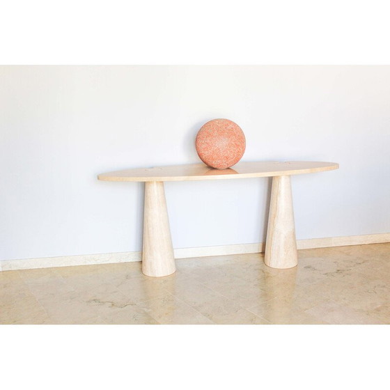 Image 1 of Mid century "Eros" console in travertine for Skipper, Italy 1970s