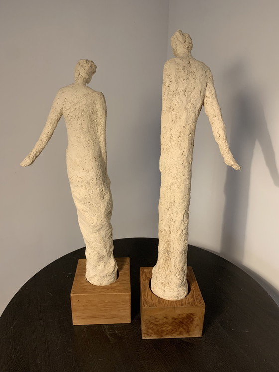 Image 1 of 2x Plaster Statues