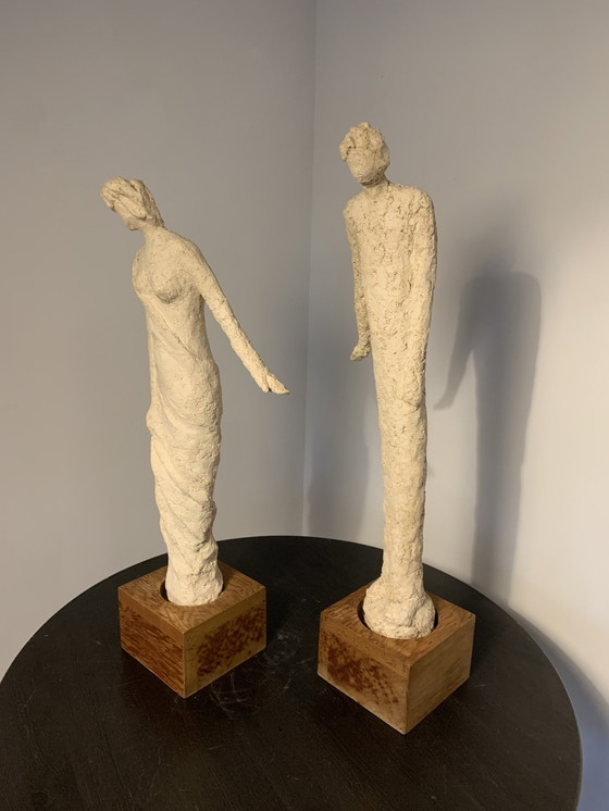 Image 1 of 2x Plaster Statues