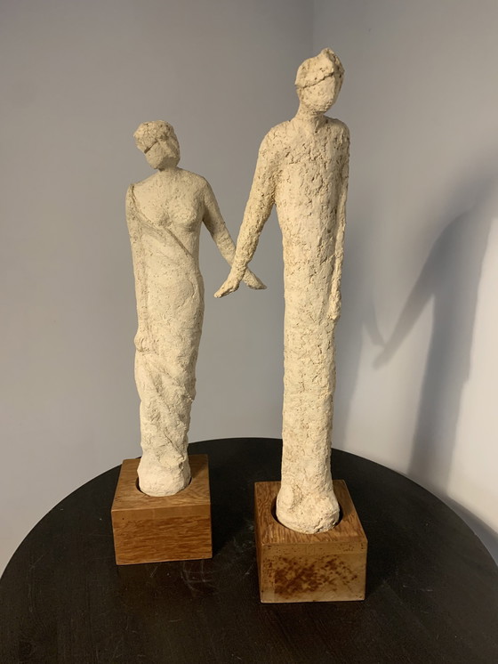 Image 1 of 2x Plaster Statues