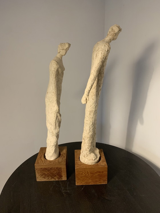 Image 1 of 2x Plaster Statues