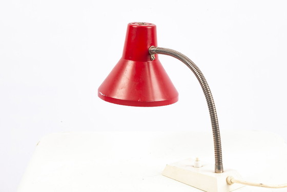 Image 1 of Red metal table lamp