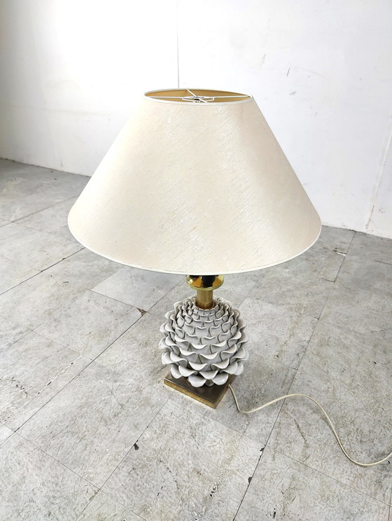 Image 1 of Vintage Italian ceramic artichoque table lamp