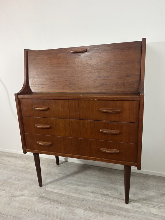 Image 1 of Vintage Scandinavian Danish Design Teak Secretaire