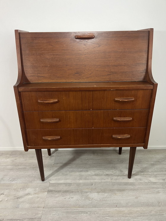 Image 1 of Vintage Scandinavian Danish Design Teak Secretaire