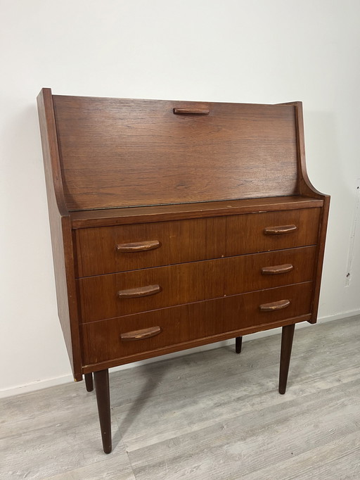 Vintage Scandinavian Danish Design Teak Secretaire