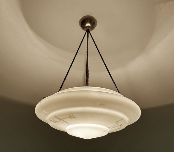 Image 1 of Art Deco Glass Pendant Lamp