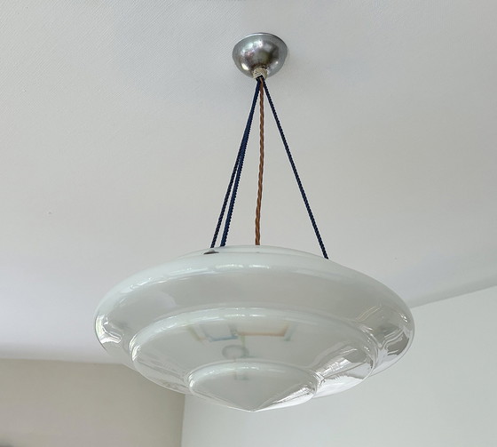 Image 1 of Art Deco Glass Pendant Lamp