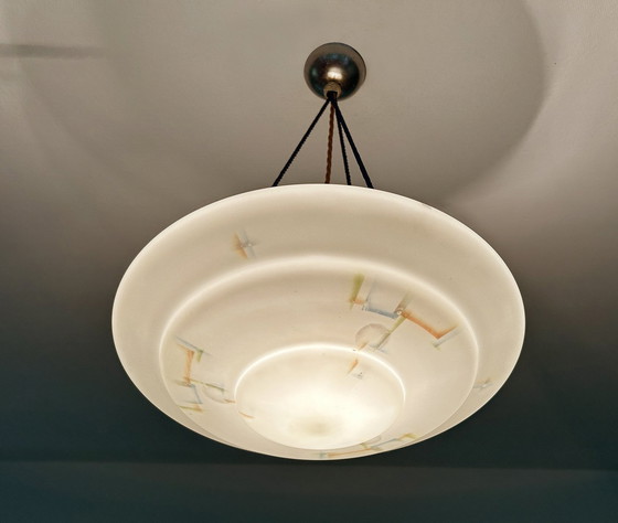 Image 1 of Art Deco Glass Pendant Lamp