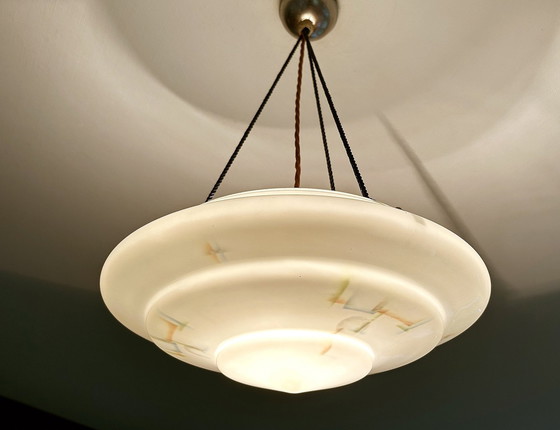 Image 1 of Art Deco Glass Pendant Lamp