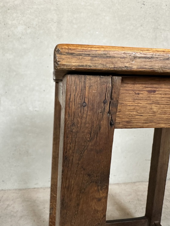 Image 1 of Brutalist Side or Plant Table - Oak