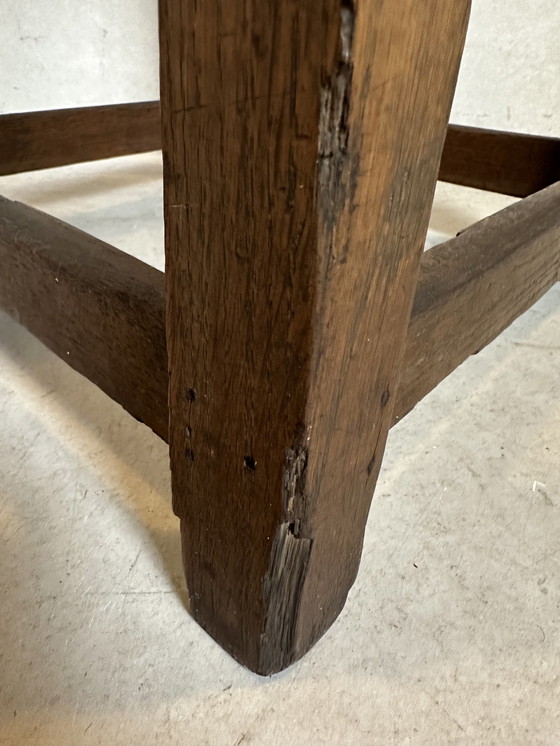 Image 1 of Brutalist Side or Plant Table - Oak