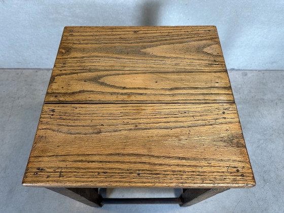 Image 1 of Brutalist Side or Plant Table - Oak