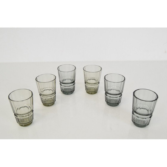 Image 1 of Vintage Art Deco glass decanter set, Czechoslovakia 1930s