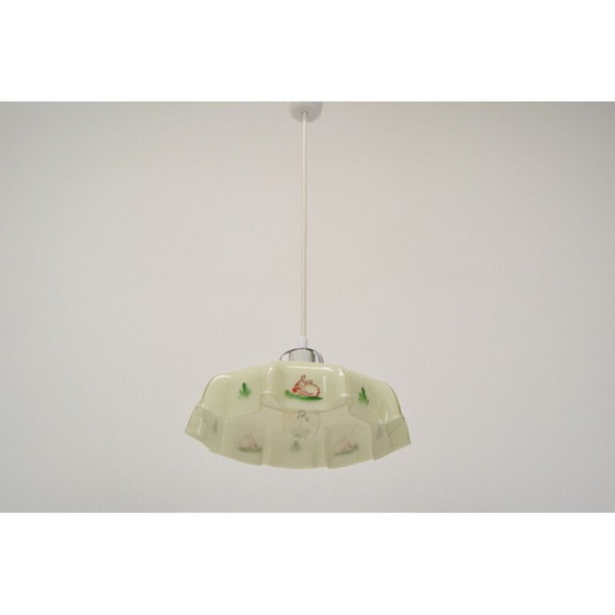 Image 1 of Lampada a sospensione in vetro vintage, Cecoslovacchia 1950