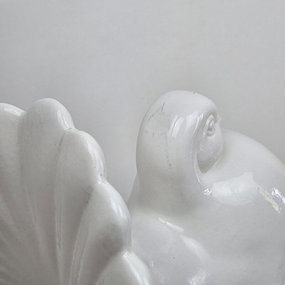 Image 1 of Vintage Pigeon table lamp in porcelain and brass, Italy 1970