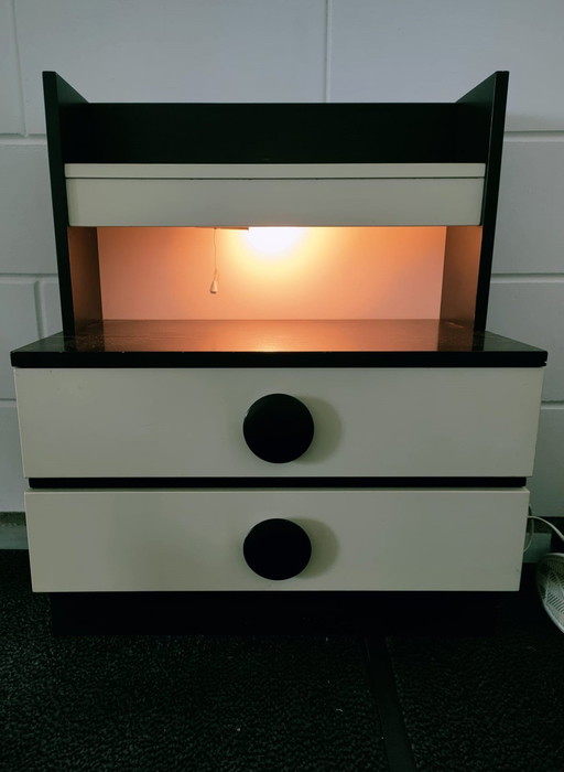 Vintage Nightstand/ Side Table With Lighting