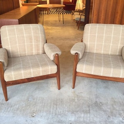  2x 60s Rosewood Armchair 