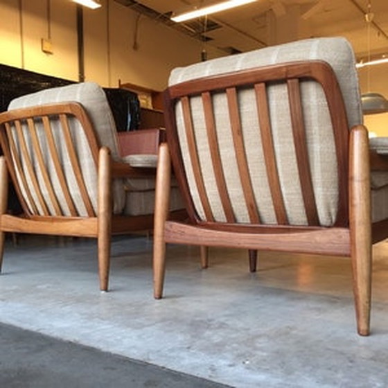 Image 1 of  2x Fauteuil en bois de rose des années 60