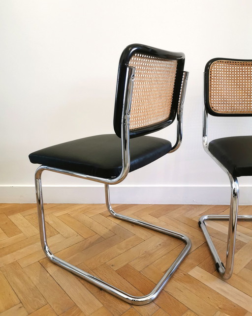 2x Cesca dining chairs by Marcel Breuer