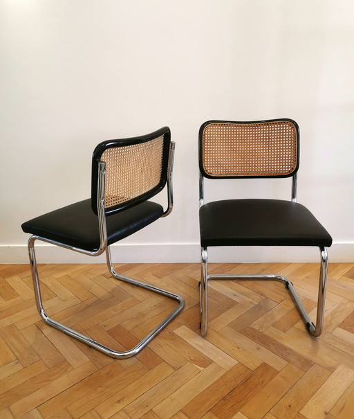 2x Cesca dining chairs by Marcel Breuer