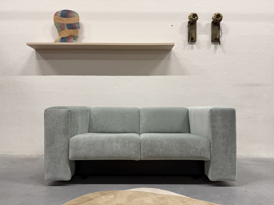 Image 1 of Divano Gelderland 430 Cube a 2 posti in tessuto a coste blu 