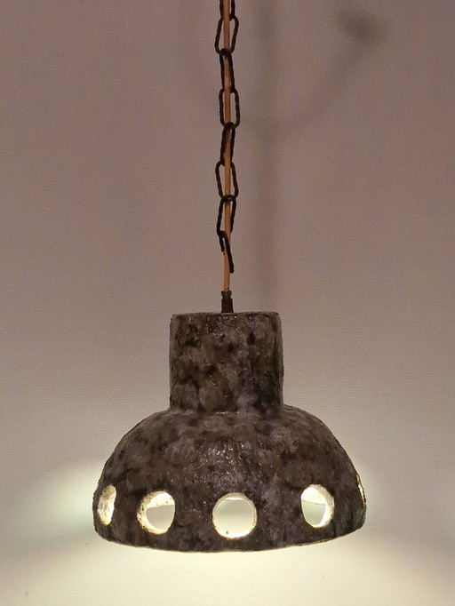 70S Ceramic Pendant Lamp From Denmark