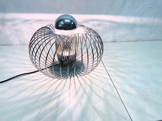 Image 1 of Large space age lamp 70s design spiral lamp chrome