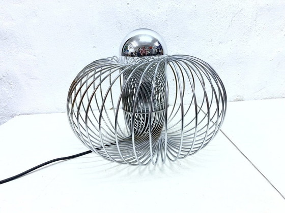 Image 1 of Large space age lamp 70s design spiral lamp chrome