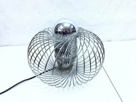 Image 1 of Large space age lamp 70s design spiral lamp chrome