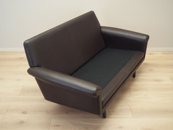 Image 1 of Sofá de cuero marrón, diseño danés, años 60, Diseñador: Aage Christiansen, Fabricación: Erhardsen &amp; Andersen