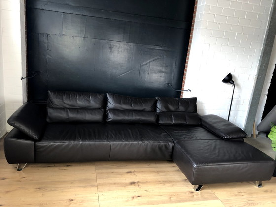 Image 1 of Musterring leather sofa with seat depth adjustment