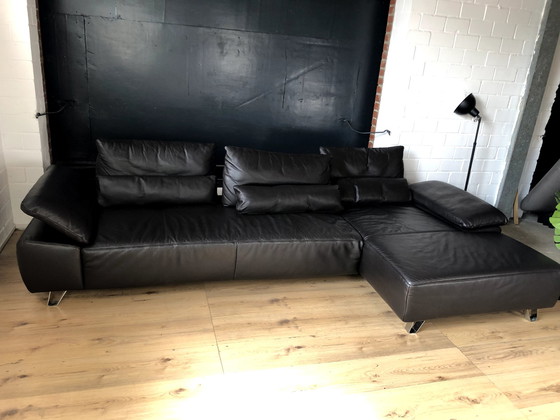 Image 1 of Musterring leather sofa with seat depth adjustment