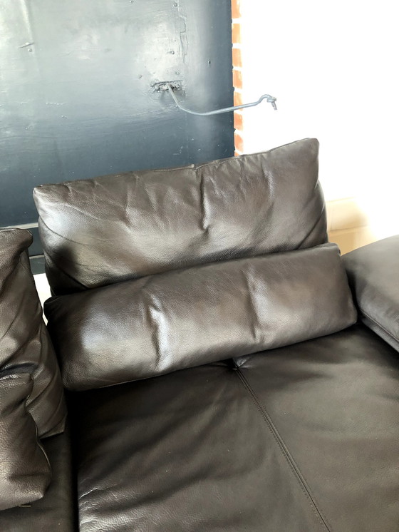 Image 1 of Musterring leather sofa with seat depth adjustment