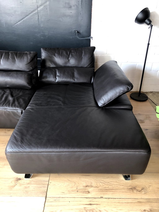 Musterring leather sofa with seat depth adjustment