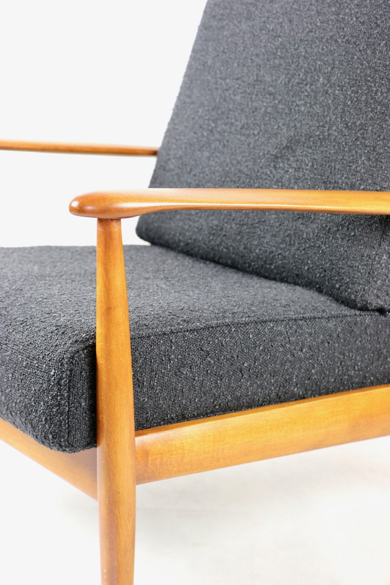 Image 1 of 2x Danish Design Black Boucle Armchair