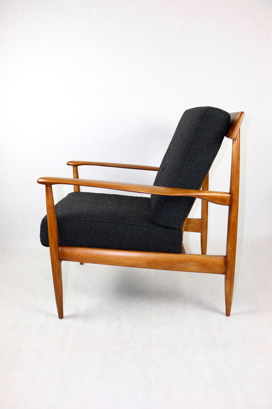 Image 1 of 2x Danish Design Black Boucle Armchair