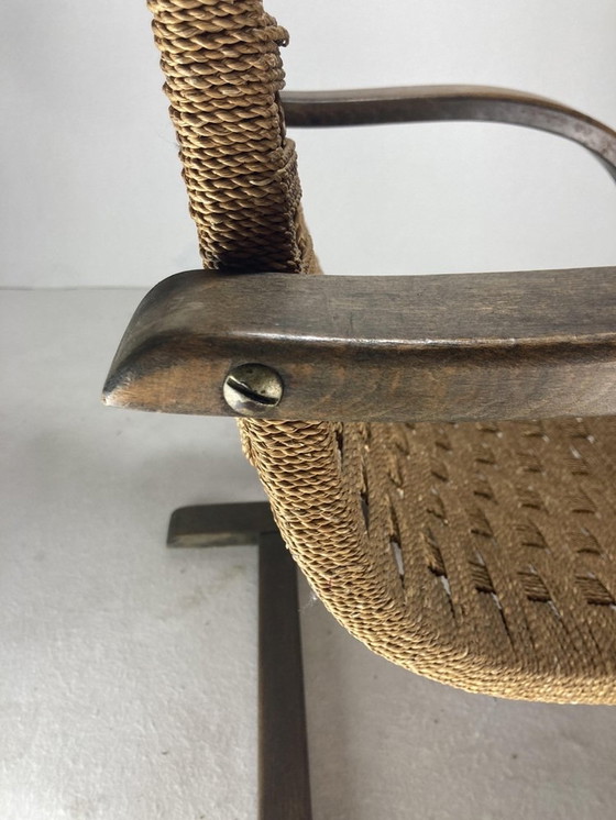 Image 1 of Cantilever Wicker Cord Chair, 1930S