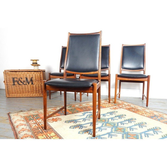 Image 1 of Set of 4 vintage "Darby" dining chairs in rosewood by Torbjörn Afdal for Bruksbo, 1960