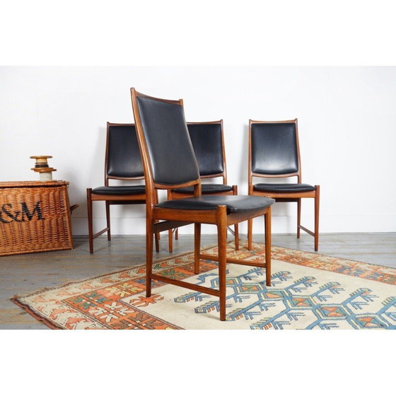 Image 1 of Set of 4 vintage "Darby" dining chairs in rosewood by Torbjörn Afdal for Bruksbo, 1960