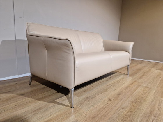 Image 1 of Leolux Mayon 2.5 seater Sofa Cream leather design Christian Werner