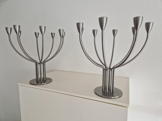 Image 1 of Candelabro de diseño de 8 brazos (2 piezas) Estudio de diseño K. &amp; M. Hagberg 