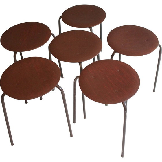 Image 1 of Vintage teak Dot stools by Arne Jacobsen, 1950