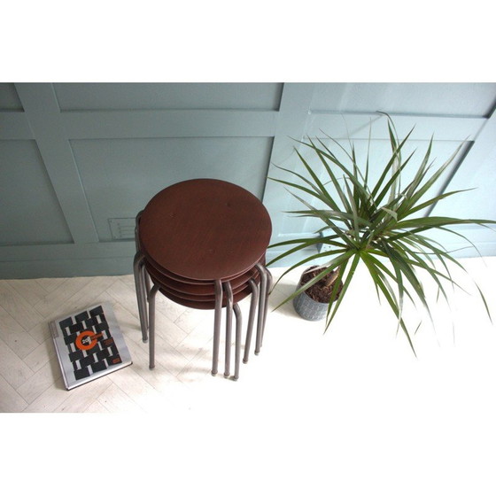 Image 1 of Vintage teak Dot stools by Arne Jacobsen, 1950