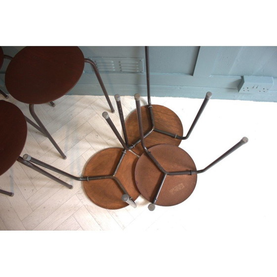 Image 1 of Vintage teak Dot stools by Arne Jacobsen, 1950